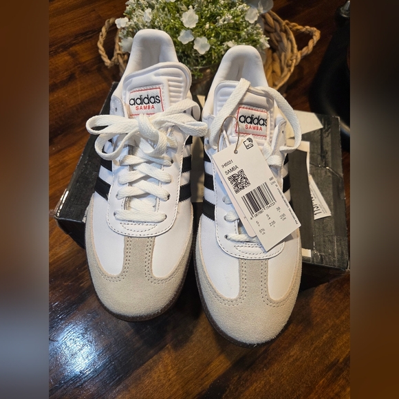 Adidas Unisex Samba White and Black Sneakers Size 5.5 Streetwear Neutral - Picture 3 of 8